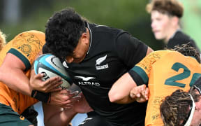 New Zealand's under-20 captain Manumaua Letiu playing against Australia earlier this year.