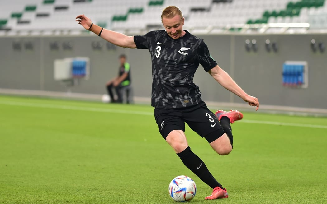 Francis de Vries in action during New Zealand All Whites v Oman