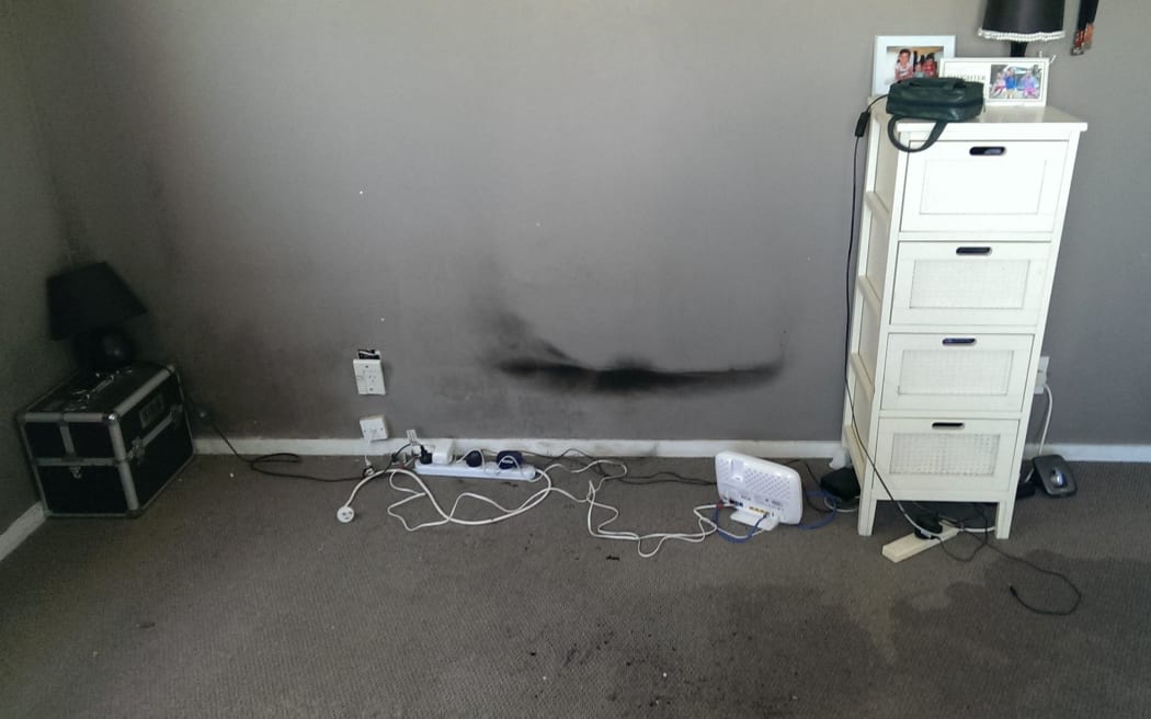 Smoke damage at Josh Roa's house Ariki Place, Pakakura.