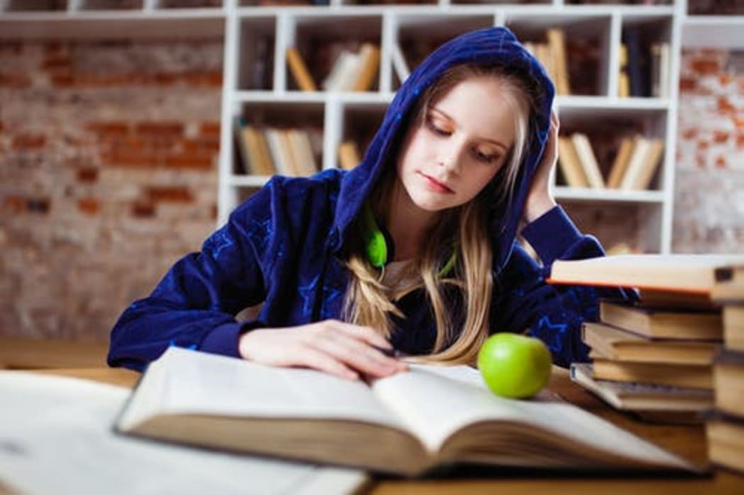 Teenage studying
