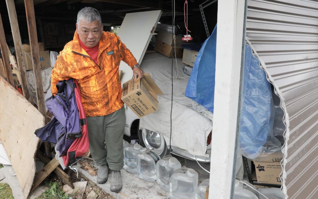 Some properties on Cornwall Street have been damaged after a severe thunderstorm hit Lower Hutt on 12 December, 2023.