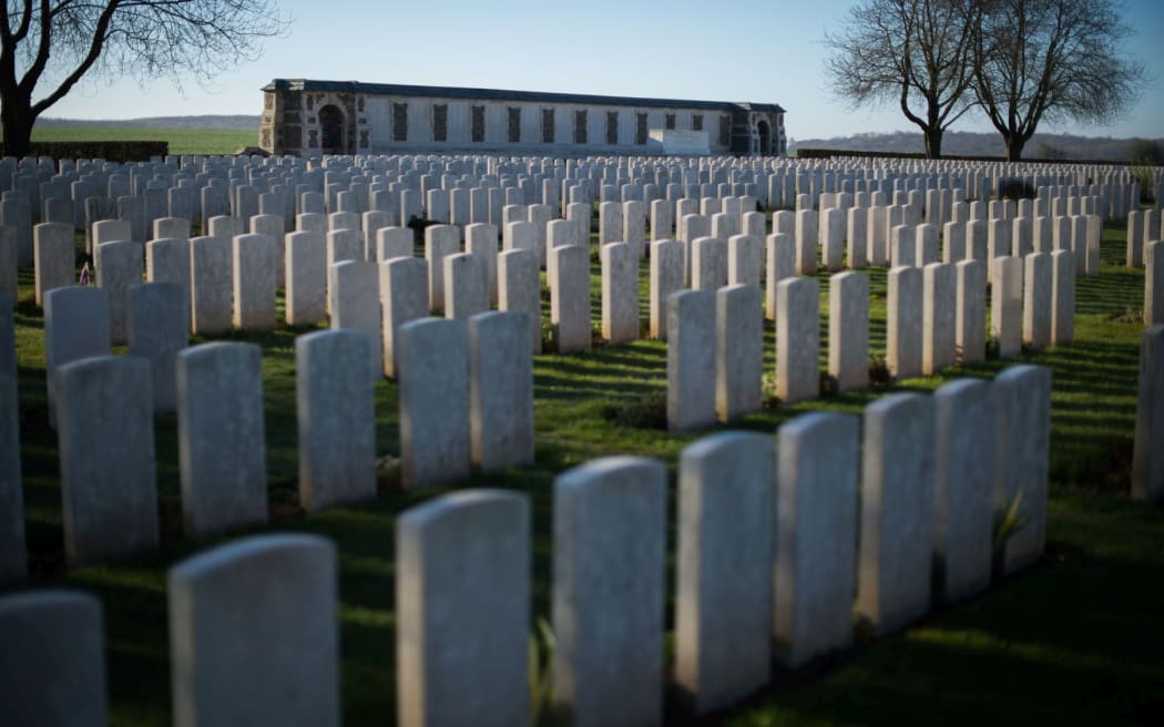 War graves at Caterpillar Valley Cemetery, near Longueval, France.