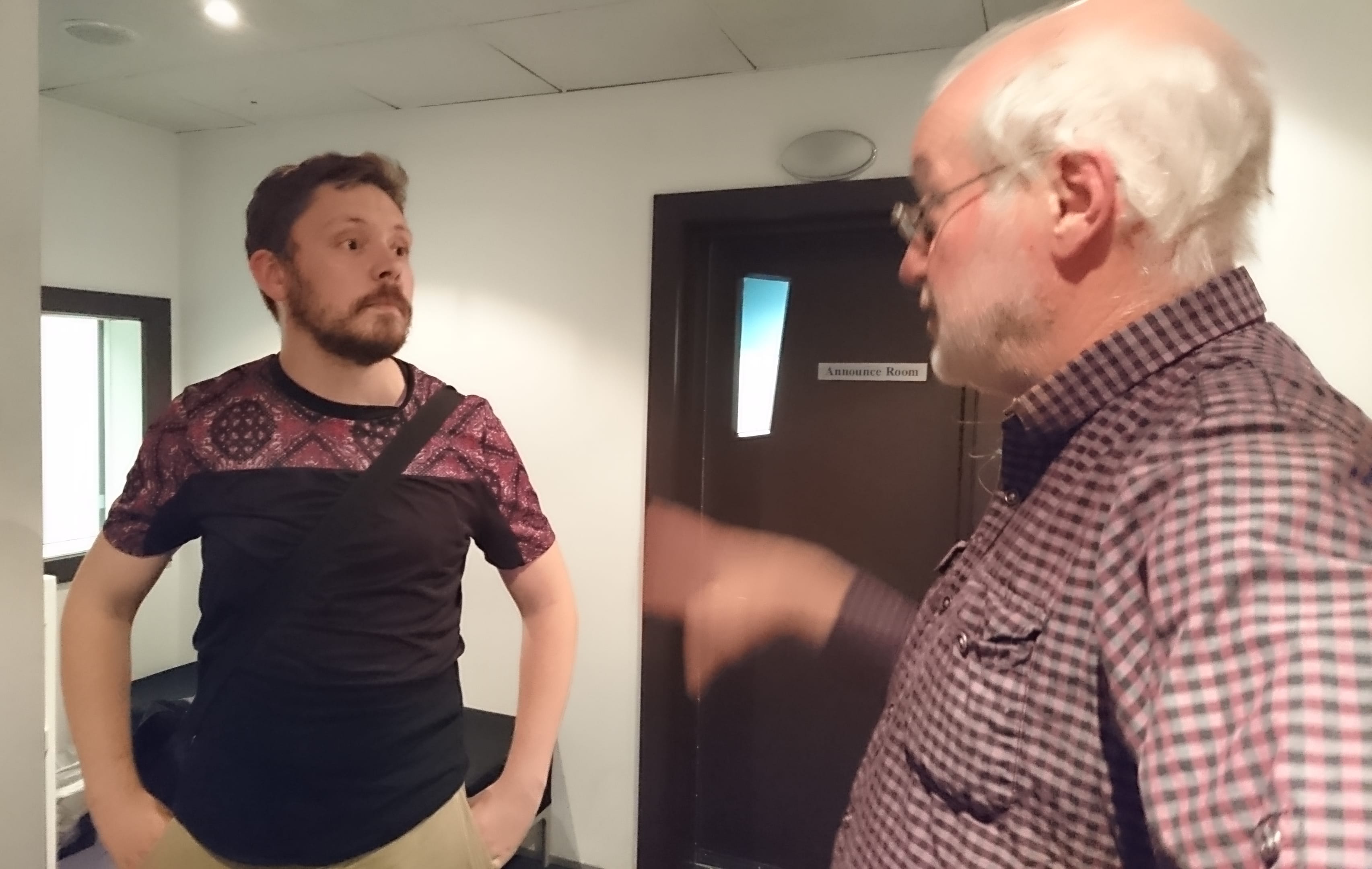 Actor Paul Waggott with Presenter Simon Morris