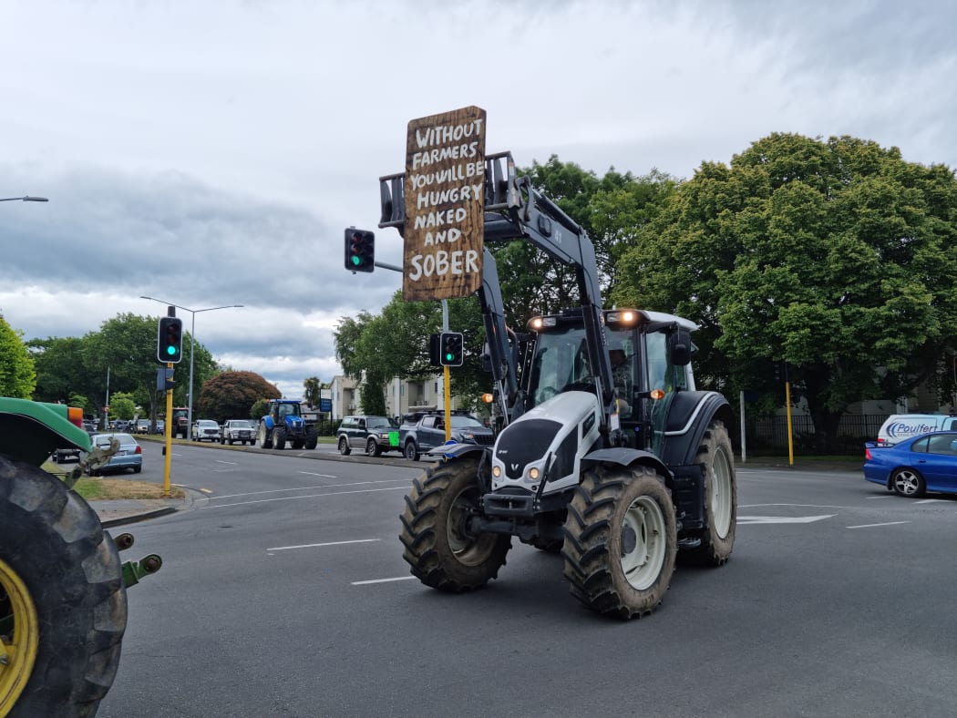 Groundswell protesters in Christchurch Sunday.