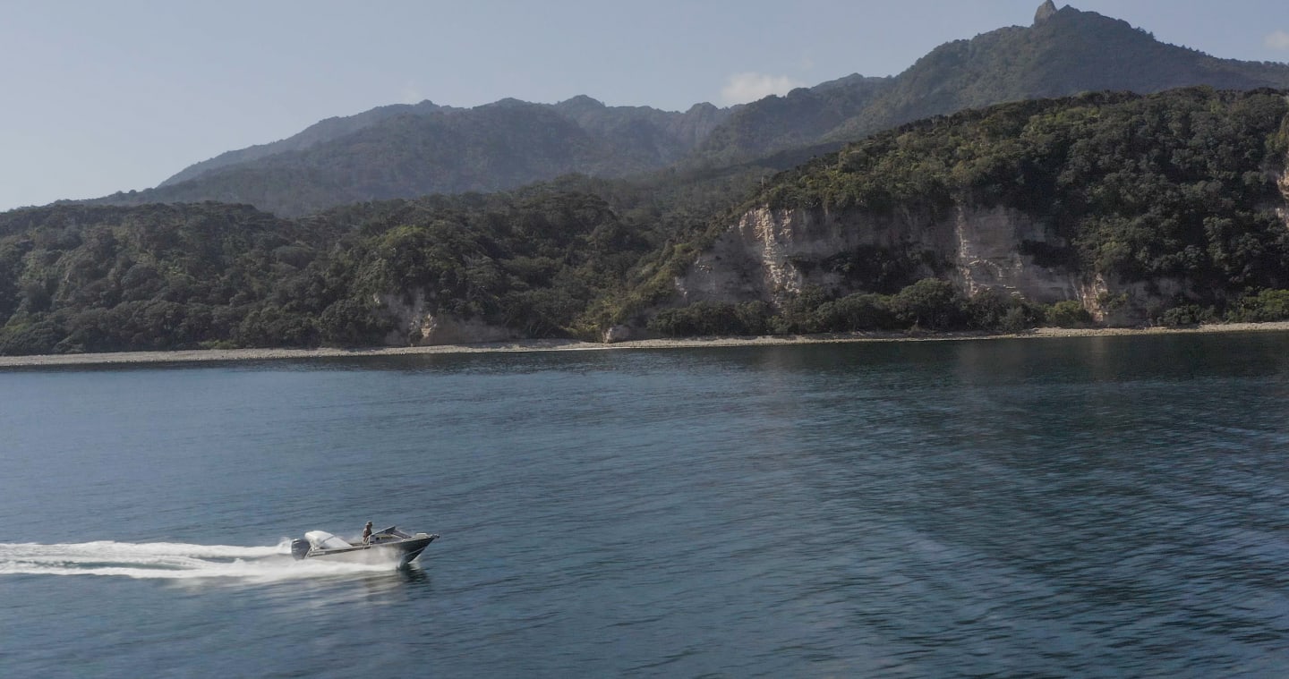 Ranger Richard Walle regularly checks coastal traps for pest incursions, Hauturu-o-Toi/Little Barrier Island