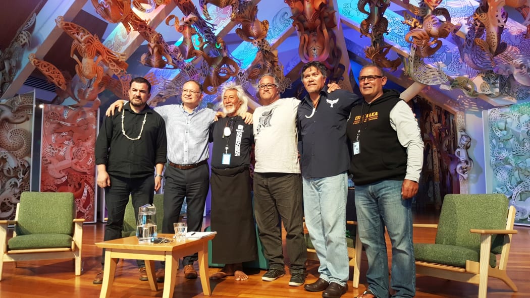 Sean Mallon, Charles Royal, Lauaki Lavatai Afifimailagi, Hoturoa Barclay Kerr, Peia Patai, Jack Thatcher at Te Papa