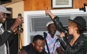Flavia Coelho joins in a jam session with members of Jupiter & Okwess International and Youssou N’Dour’s band.