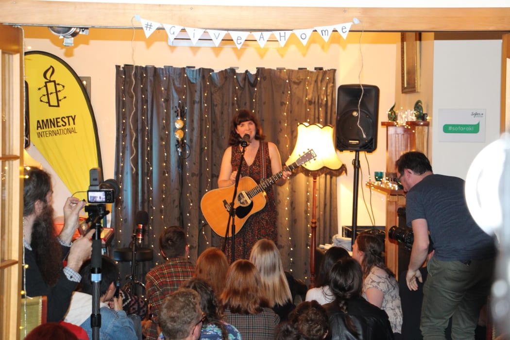Tiny Ruins performs at the giveahome concert series