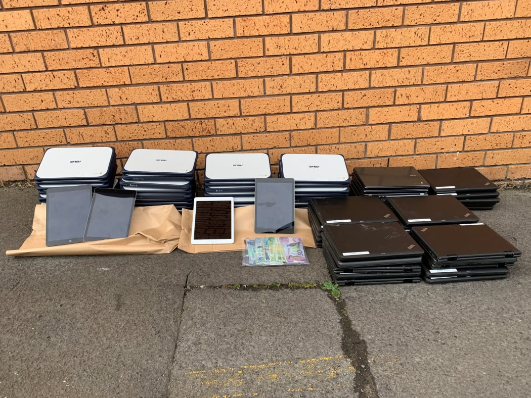 A burglary investigation led police to a discovery of around $40,000 worth of electronic devices allegedly stolen from schools across Auckland.