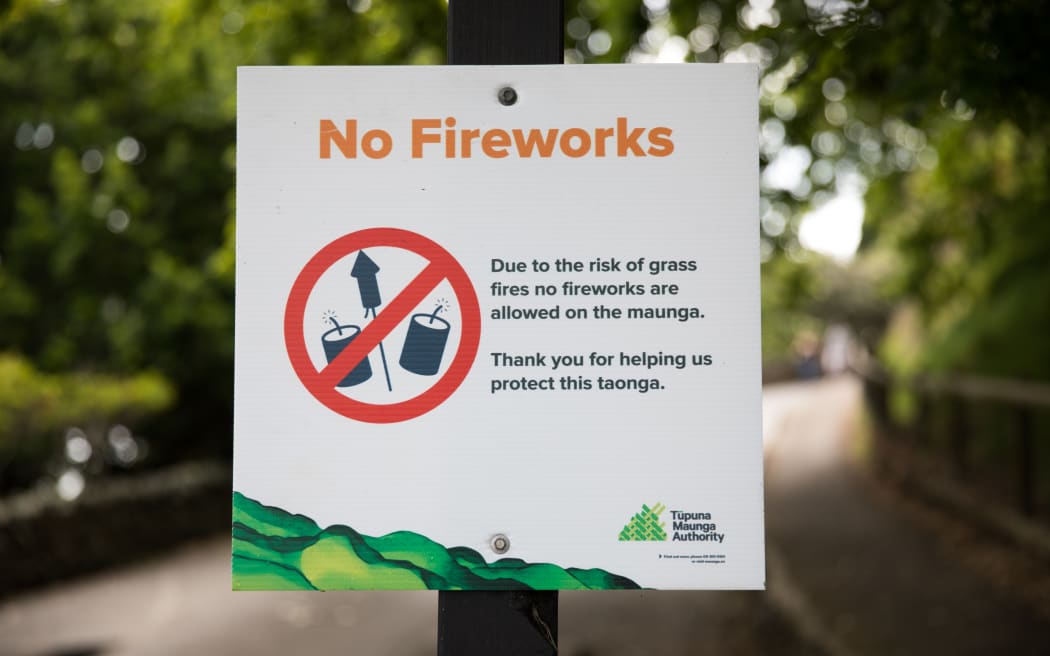 Damage on Mt Eden caused by fireworks.