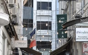 Vulcan Lane, Auckland, on the first day of the traffic light system, 3 December 2021