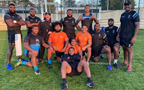 Haereiti Hetet taking centre stage during a Flying Fijians training session.