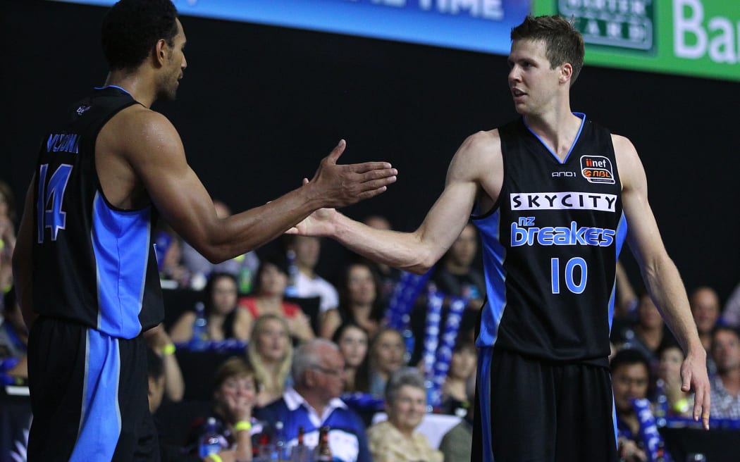 Breakers' Tom Abercrombie and Mika Vukona.