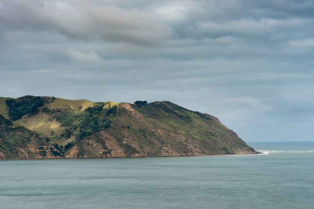 Manukau Heads at entrance from Tasman Sea into Huia Bay.