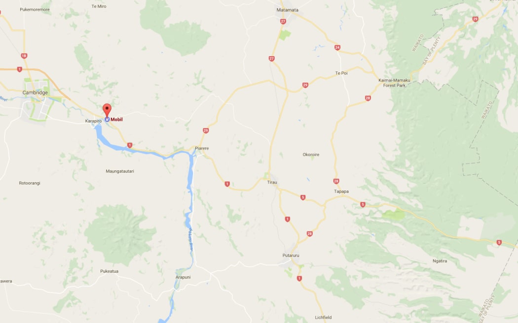 The Mobil at Karapiro was ram raided in the early hours of this morning.