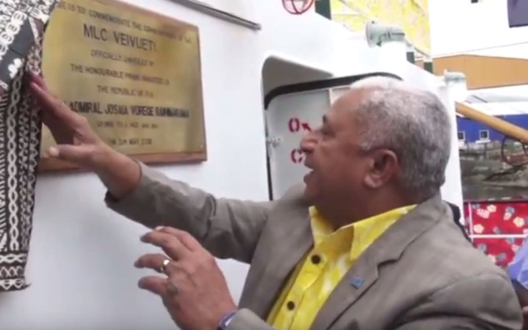 Fiji PM, Frank Bainimarama, launches the Veivueti hospital ship