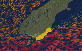 A MetService screenshot showing strong southwesterly winds may affect Dunedin and Clutha on Sunday 7 July.