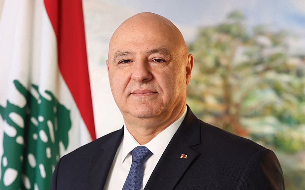 A handout picture released by the press office of the Lebanese presidency on January 29, 2025, shows newly elected Lebanese president Joseph Aoun posing for a picture at the presidential palace in Baabda, east of Beirut. (Photo by Lebanese Presidency / AFP) / === RESTRICTED TO EDITORIAL USE - MANDATORY CREDIT “AFP PHOTO / HO / LEBANESE PRESIDENCY” - NO MARKETING - NO ADVERTISING CAMPAIGNS - DISTRIBUTED AS A SERVICE TO CLIENTS ===