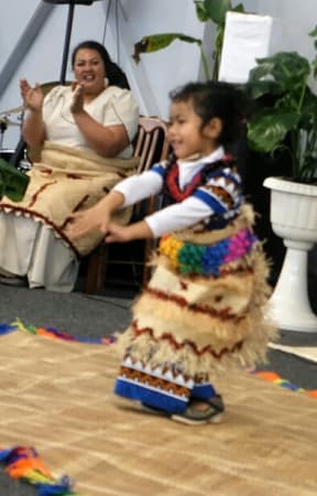 A child dancing at the Loto'ofa ECE combined event celebrating Tongan Language week.