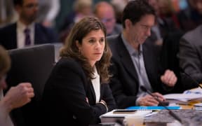 Auckland Councillor Denise Krum at a Council meeting about the Unitary Plan. 10 August 2016.
