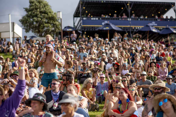 Splore festival at Tāpapakanga Regional Park, Auckland.