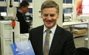 Finance Minister Bill English's traditional inspection of printed copies of the Budget.