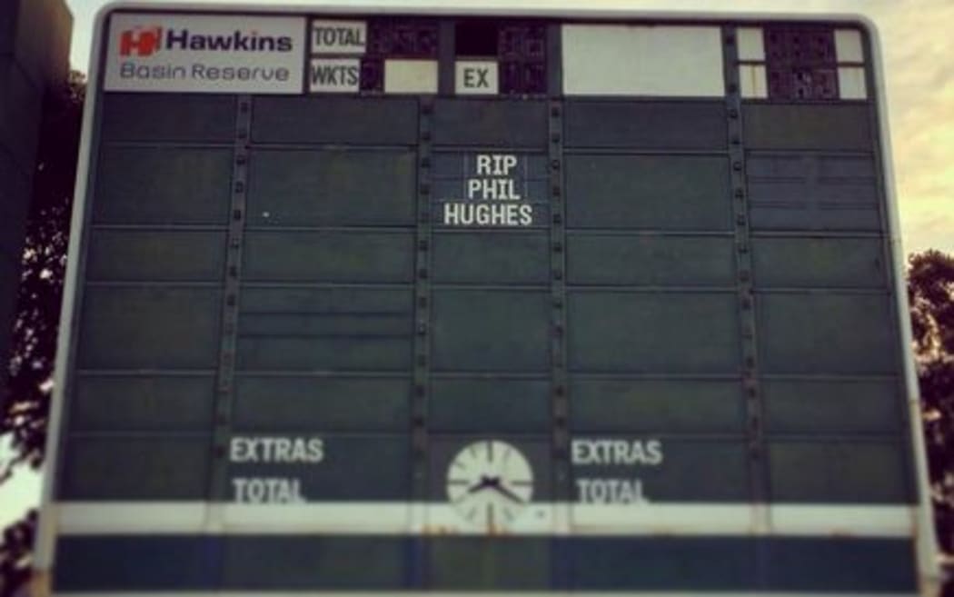 Australian cricketer Phil Hughes is remembered at the Basin Reserve in Wellington.