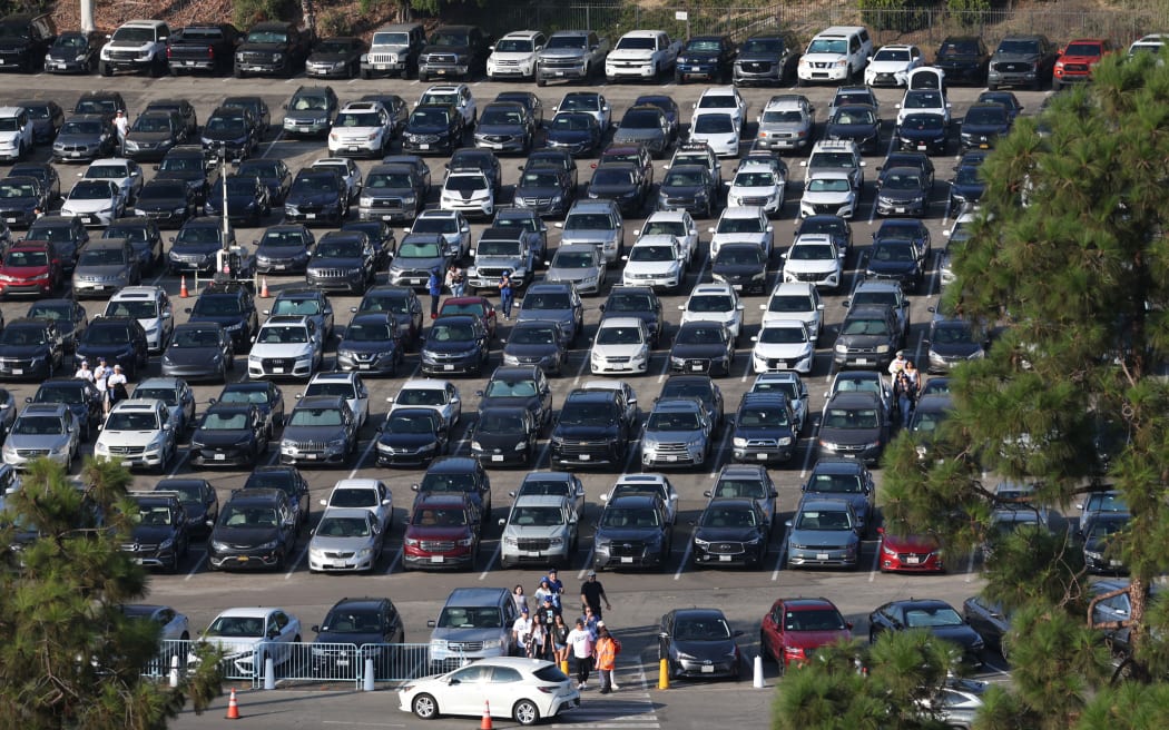 A parking lot of Dodger Stadium in LA.
