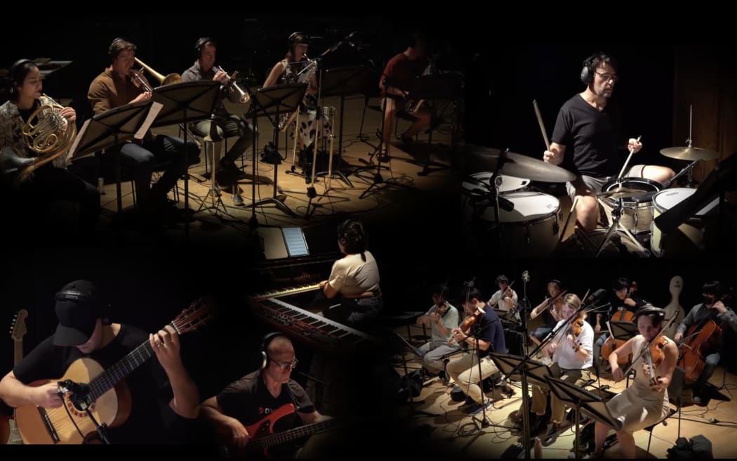 A montage of the recording sessions at the Kenneth Myers Centre and the School of Music Theatre.