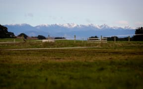 Photo from a Rongotea organic milk farm looking out towards the Tararua Ranges in the Manawatu.