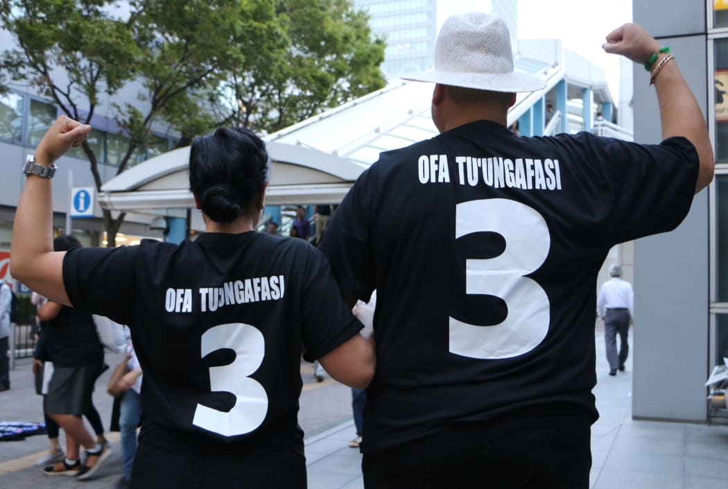 Ofa Tu'ungafasi's family supporting him at the Rugby World Cup.