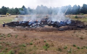 The tyres needed to be covered in clay to fully extinguish the fire.