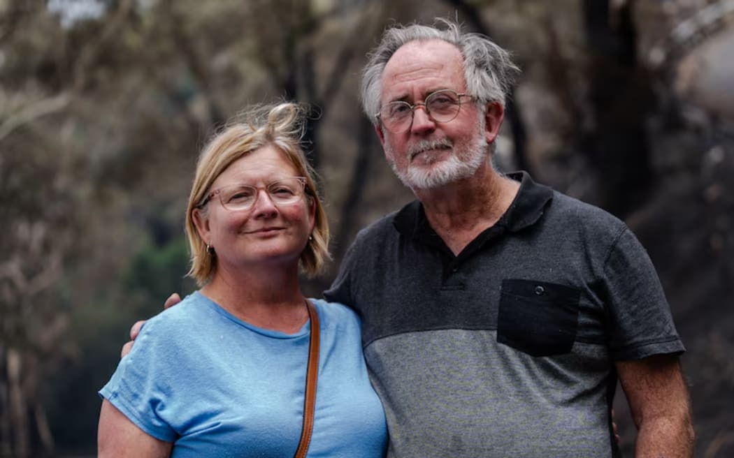 Sarra and Craig Saxon-Gill lost their home in the fire at Koolewong.
