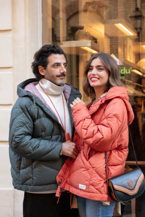 French influencers model Kathmandu's jackets at Paris Fashion Week.