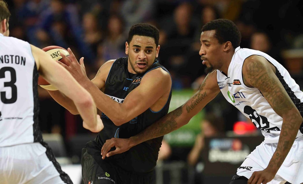 Breakers guard Corey Webster in action against Melbourne in the 2014 ANBL.