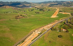 A photo posted by NZTA to Facebook in May 2016 shows the Huntly northern interchange, looking south.