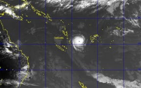 A satellite image of cyclone Ula, to the east of Vanuatu, taken on Saturday.
