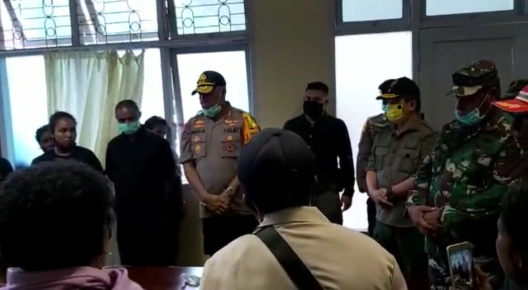 Papua's Police Chief Paulus Waterpauw addressed families of Eden Bebari and Ronny Wandik around their coffins.