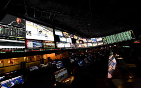 The betting line at the Race & Sports SuperBook at the Westgate Las Vegas.