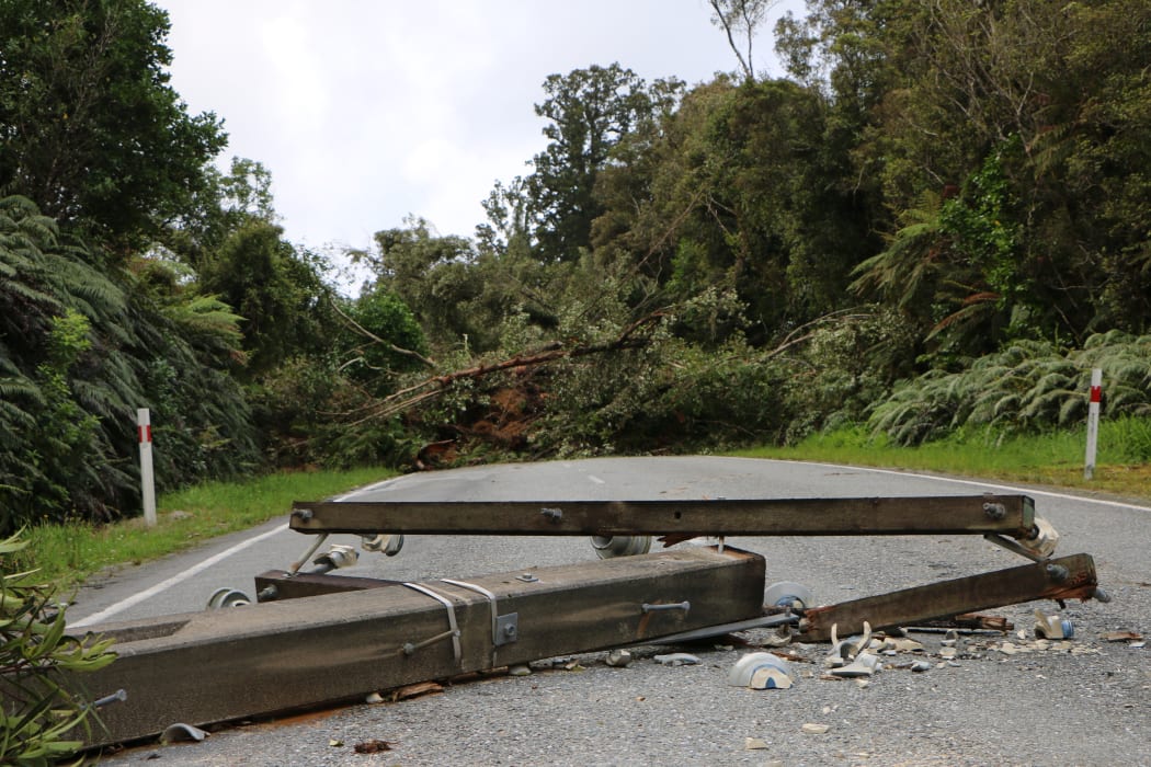 Power lines down on State Highway 6 at Mt Hercules.