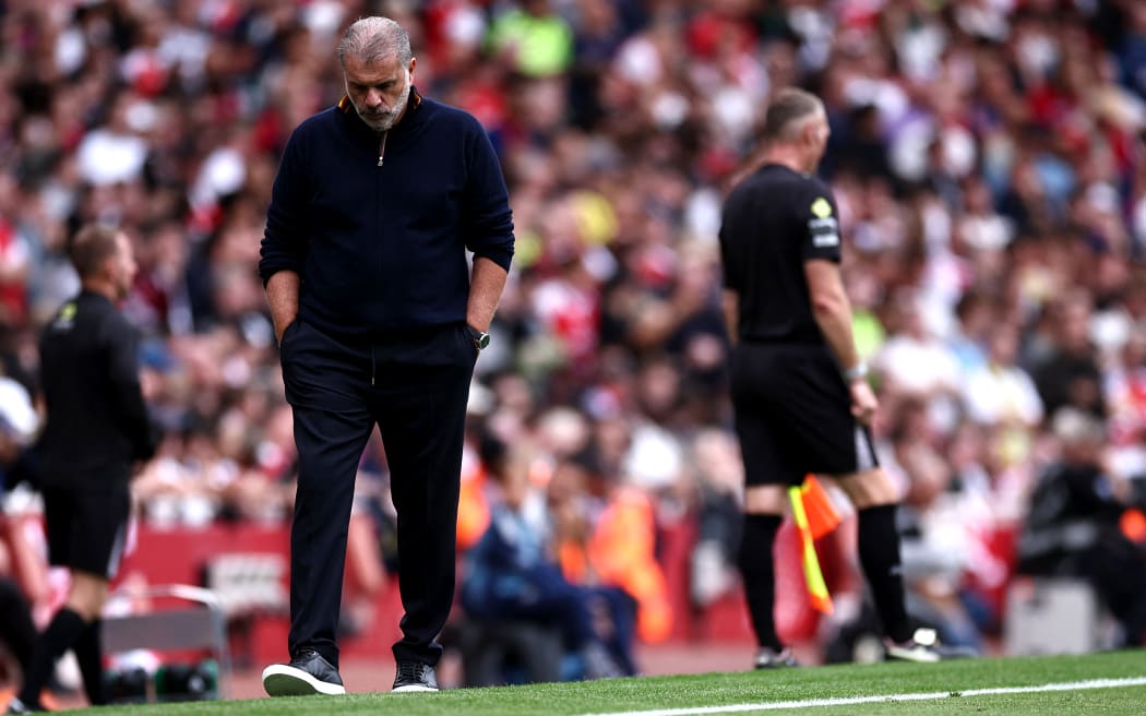 Nottingham Forest's Australian manager Ange Postecoglou reacts during the English Premier League football match between Arsenal and Nottingham Forest at the Emirates Stadium in London on September 13, 2025. (Photo by HENRY NICHOLLS / AFP) / RESTRICTED TO EDITORIAL USE. NO USE WITH UNAUTHORIZED AUDIO, VIDEO, DATA, FIXTURE LISTS, CLUB/LEAGUE LOGOS OR 'LIVE' SERVICES. ONLINE IN-MATCH USE LIMITED TO 120 IMAGES. AN ADDITIONAL 40 IMAGES MAY BE USED IN EXTRA TIME. NO VIDEO EMULATION. SOCIAL MEDIA IN-MATCH USE LIMITED TO 120 IMAGES. AN ADDITIONAL 40 IMAGES MAY BE USED IN EXTRA TIME. NO USE IN BETTING PUBLICATIONS, GAMES OR SINGLE CLUB/LEAGUE/PLAYER PUBLICATIONS. /