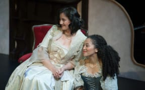 Kate Lineham as The Countess and Emily Mwila as Susannah in "The Marriage of Figaro"