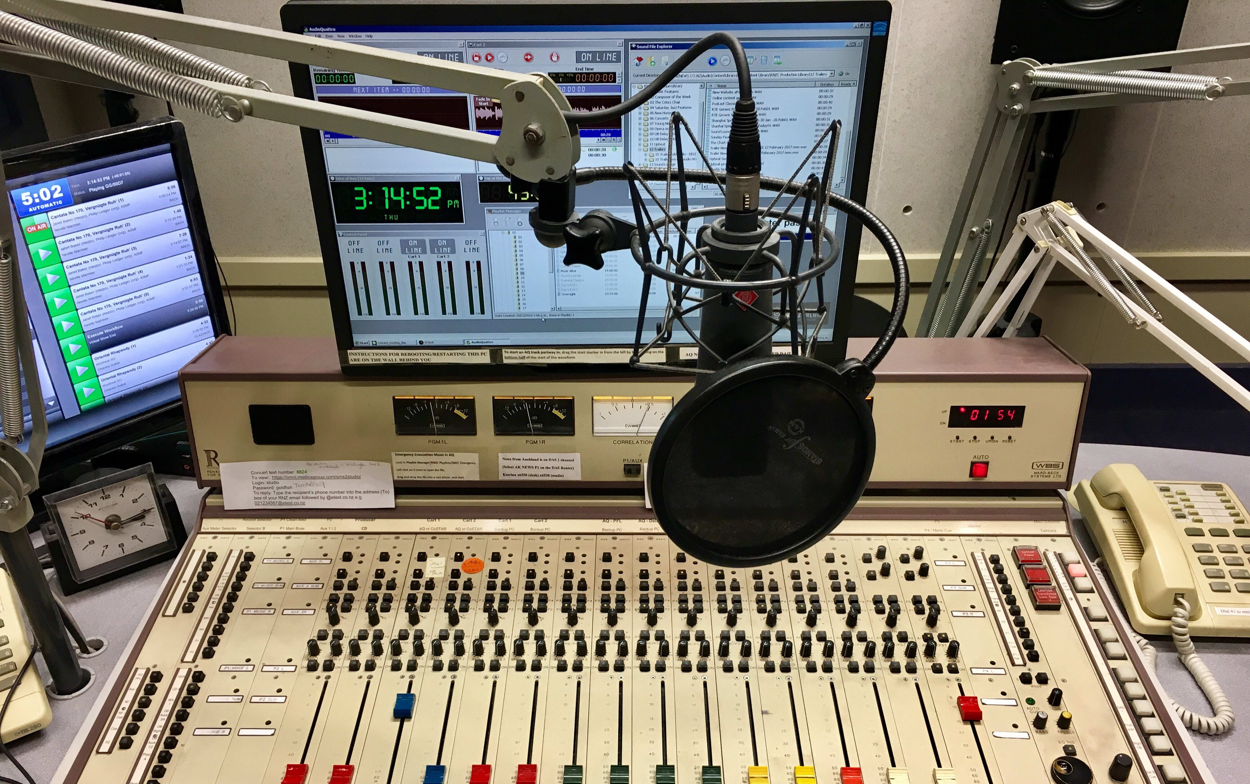 RNZ Concert broadcast studio