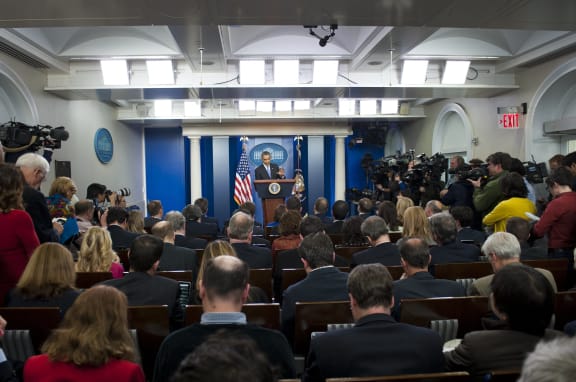 The briefing room at the White House.
