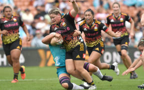 Luka Connor of Chiefs Manawa in action during the 2023 Super Rugby Aupiki Final against Matatu at FMG Stadium, Hamilton.