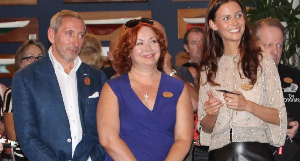 Marina Nevskaya, centre, has been photographed in New Zealand a number of times. Here she is with Mikhail Khimich and Khimich's girlfriend Maria Dzidirava.