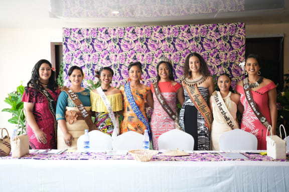 Miss Pacific Islands contestants with current titleholder