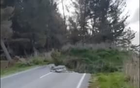 Slip on Tiniroto Rd between Wairoa and Gisborne