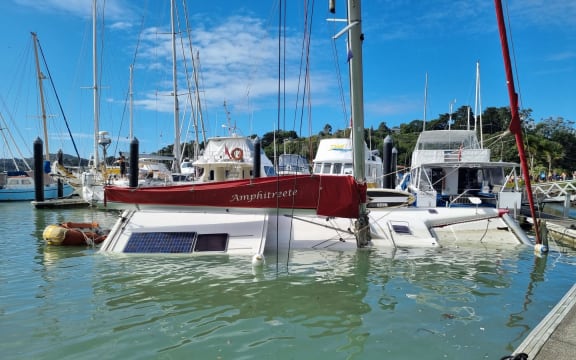 Boats were damaged at Tūtūkākā Marina in Far North overnight of 15 January after strong tidal surges as a result of remnants from Cyclone Cody and the volcanic eruption in Tonga.