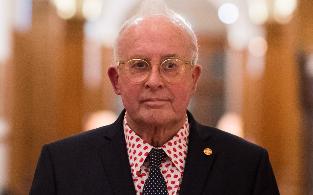 Billy Apple at the NZ Arts Foundation Awards 2018, where he was honoured an Icon Award.